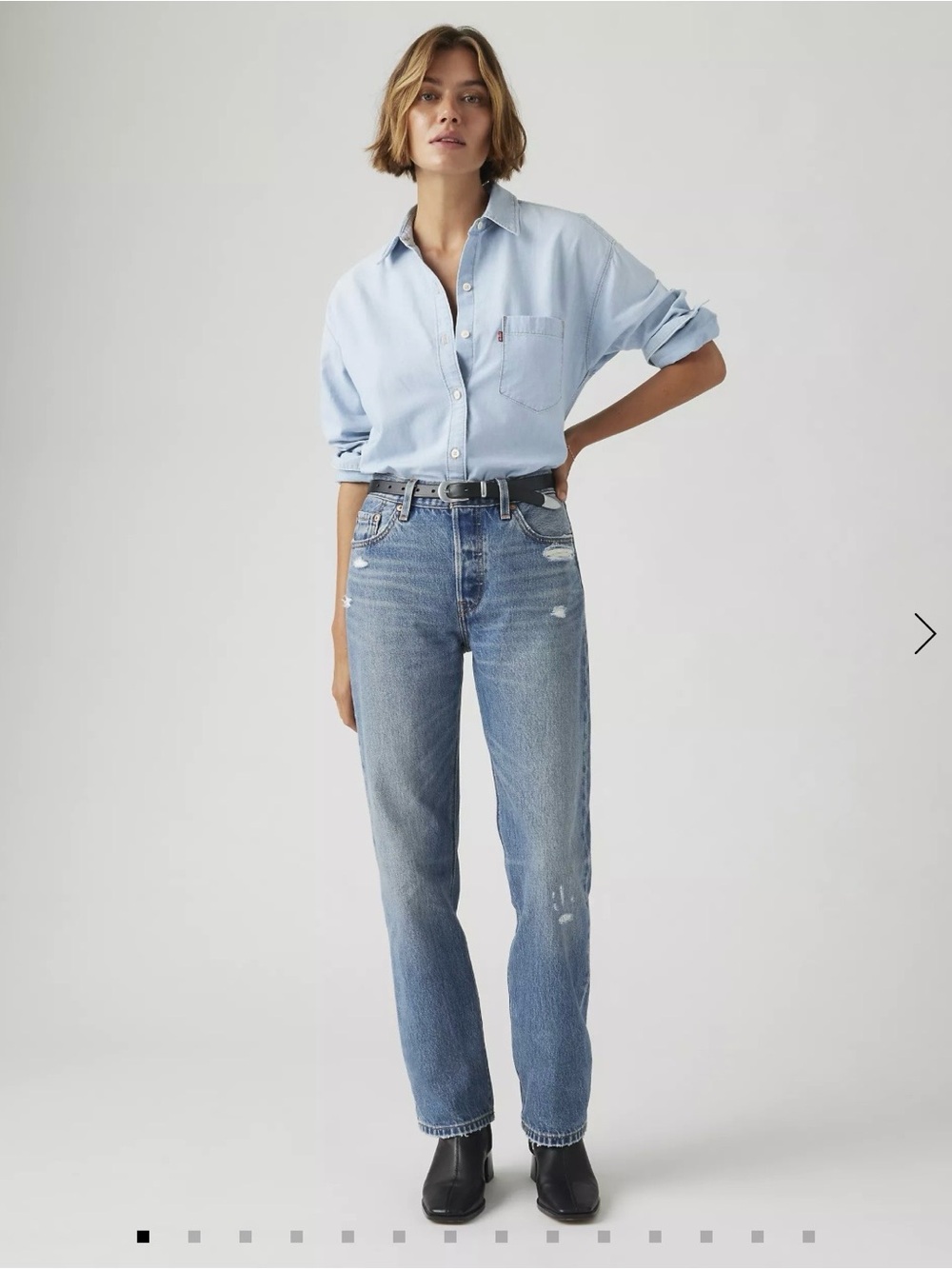 501 90’s Women’s Straight Jeans Verified Vintage Medium Wash